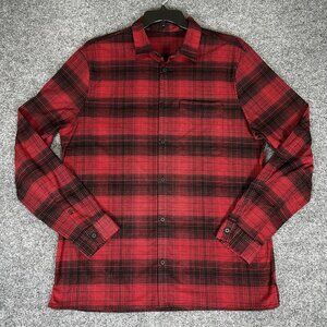 Lululemon Masons Peak Flannel‎ Shirt Mens XL Red Plaid Long Sleeve Button Up